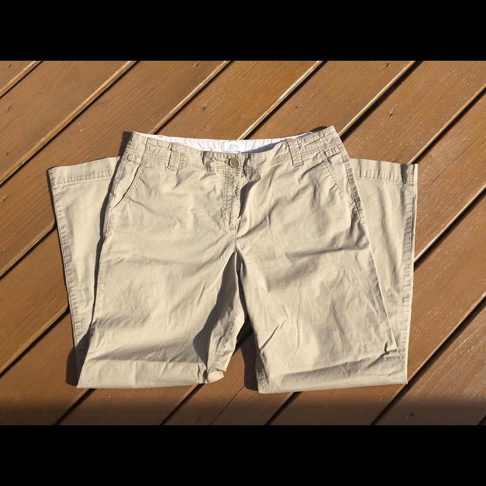 LOFT Wide-leg Khaki Pants
